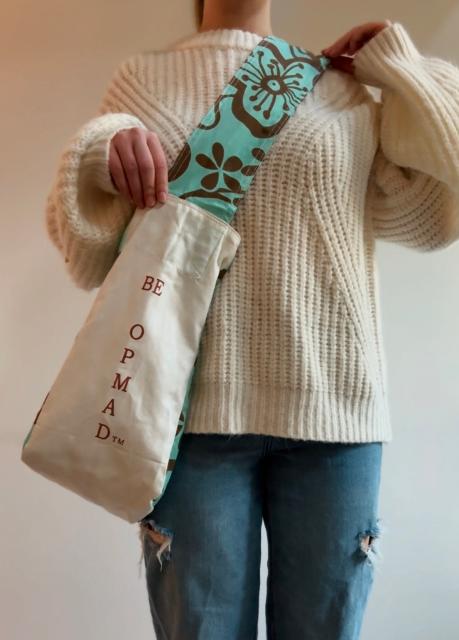 White & Blue Floral Bag