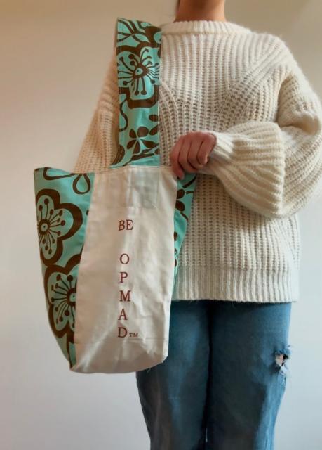 White & Blue Floral Bag