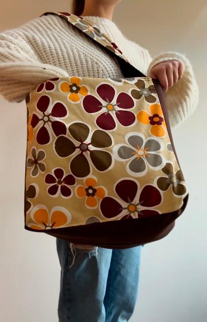 Tan Floral Bag